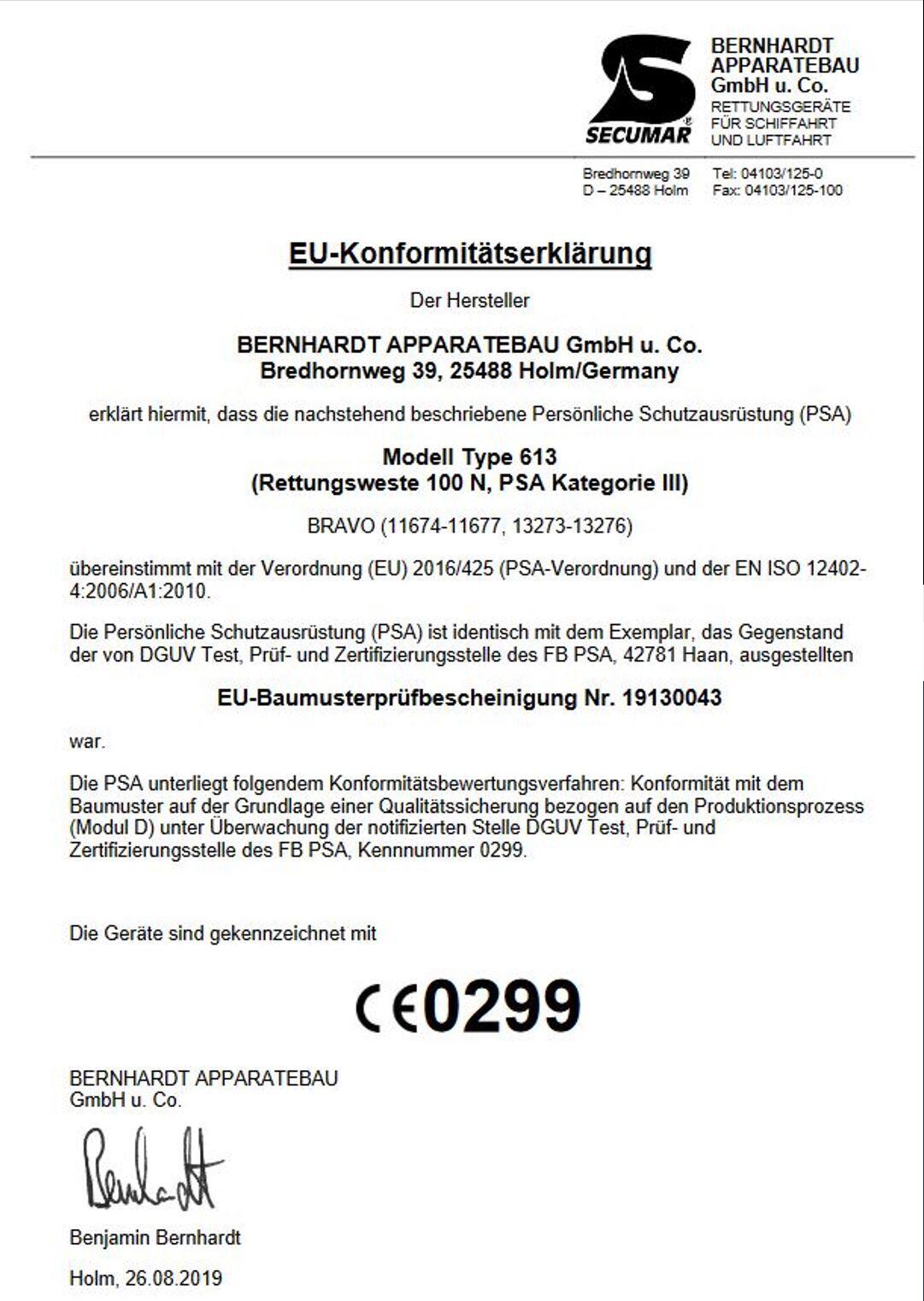 SECUMAR Secumar Rettungsweste Bravo 40-50kg 3/3
