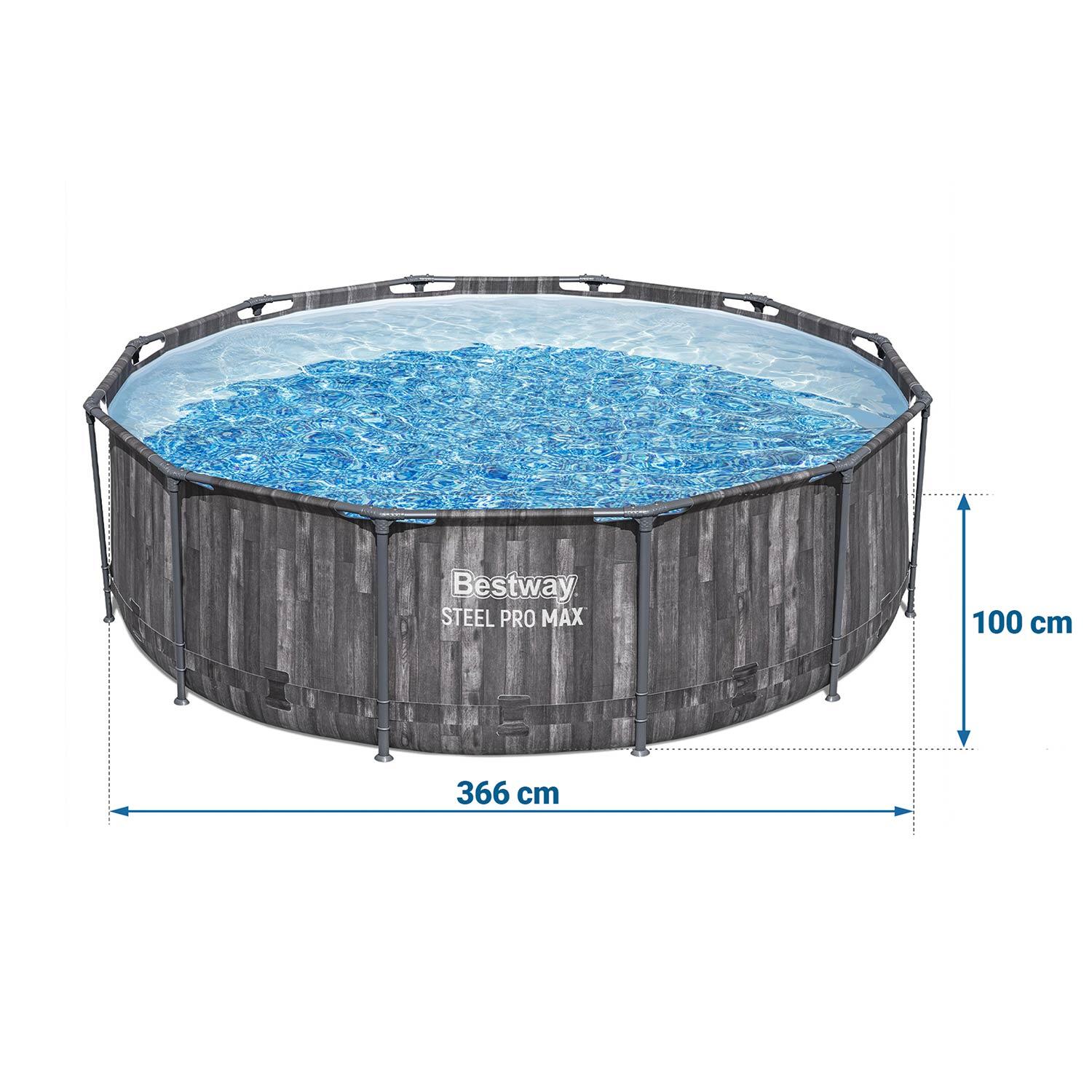 Piscina nuoto Steel Pro Max, Grigio Scuro 6/7