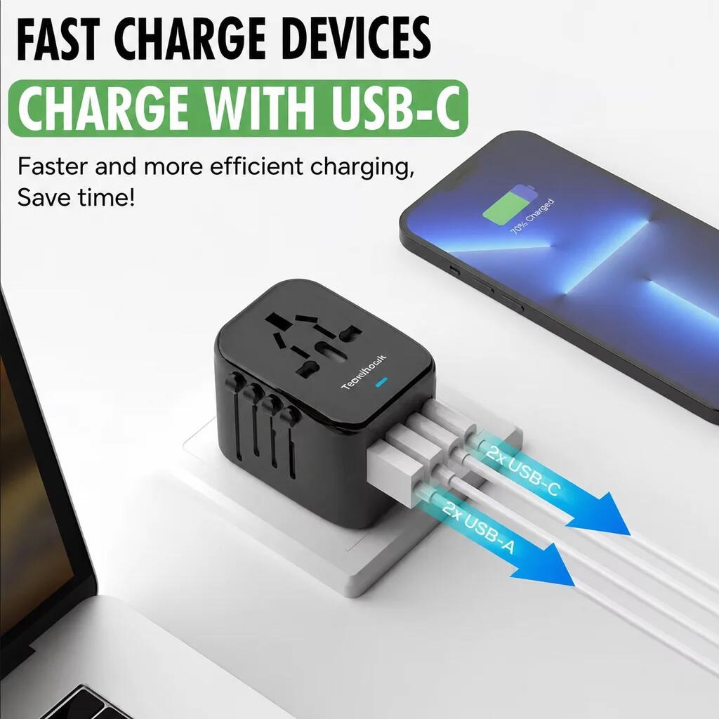 Wereldstekker – Universele Reisadapter met USB 6/7