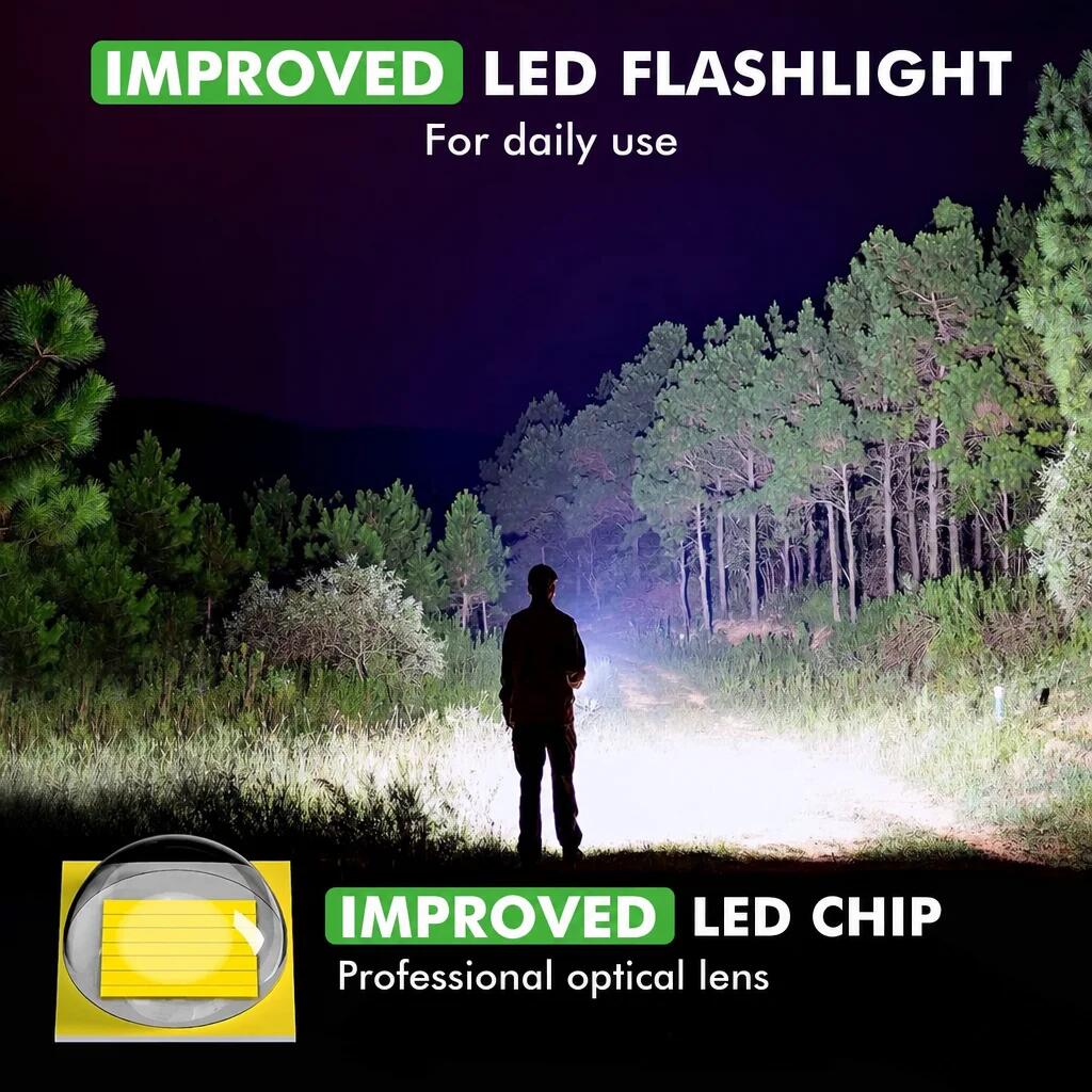 Lampe torche LED 1000 lumens étanche noire 4/6