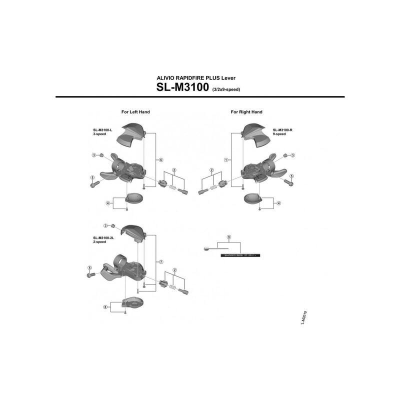 Manetă schimbător Shimano Alivio SL-M3100-R dreapta 9 viteze