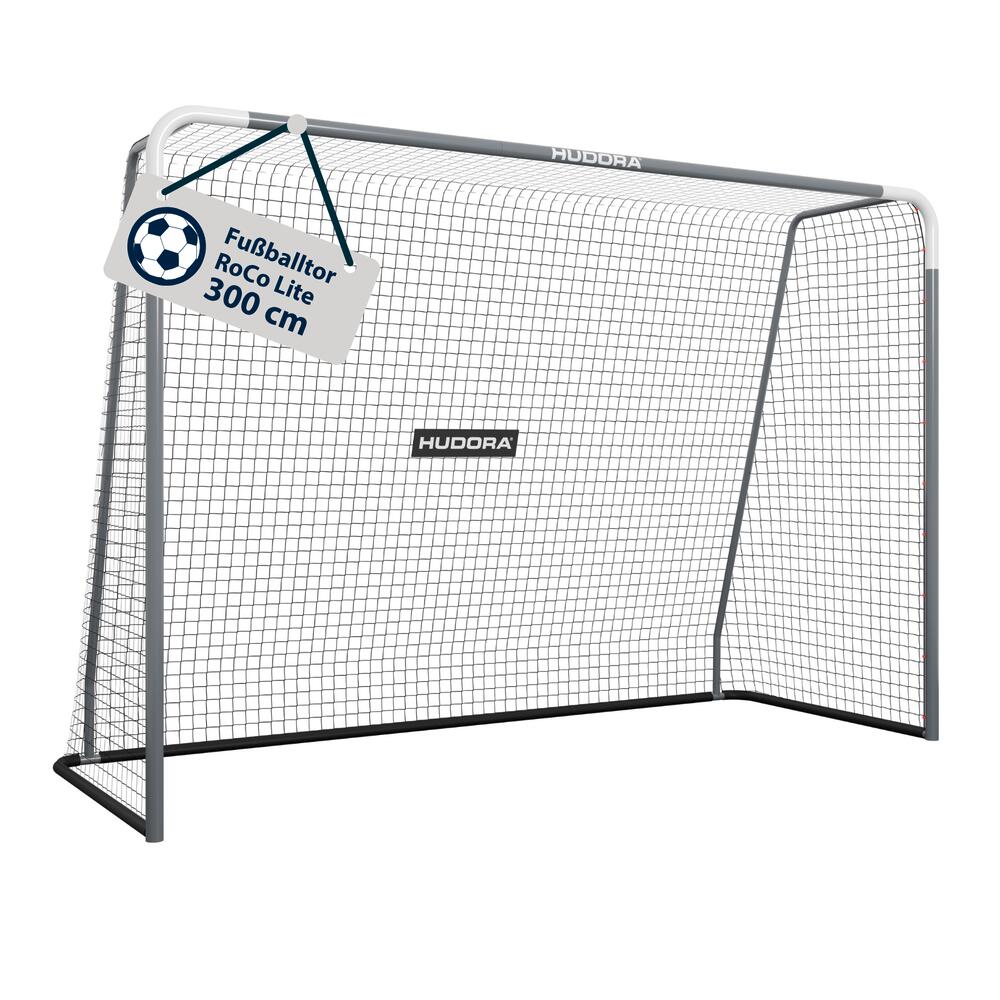 Soccer goal RoCo Lite 300 with net and nylon hooks - 300x200 cm
