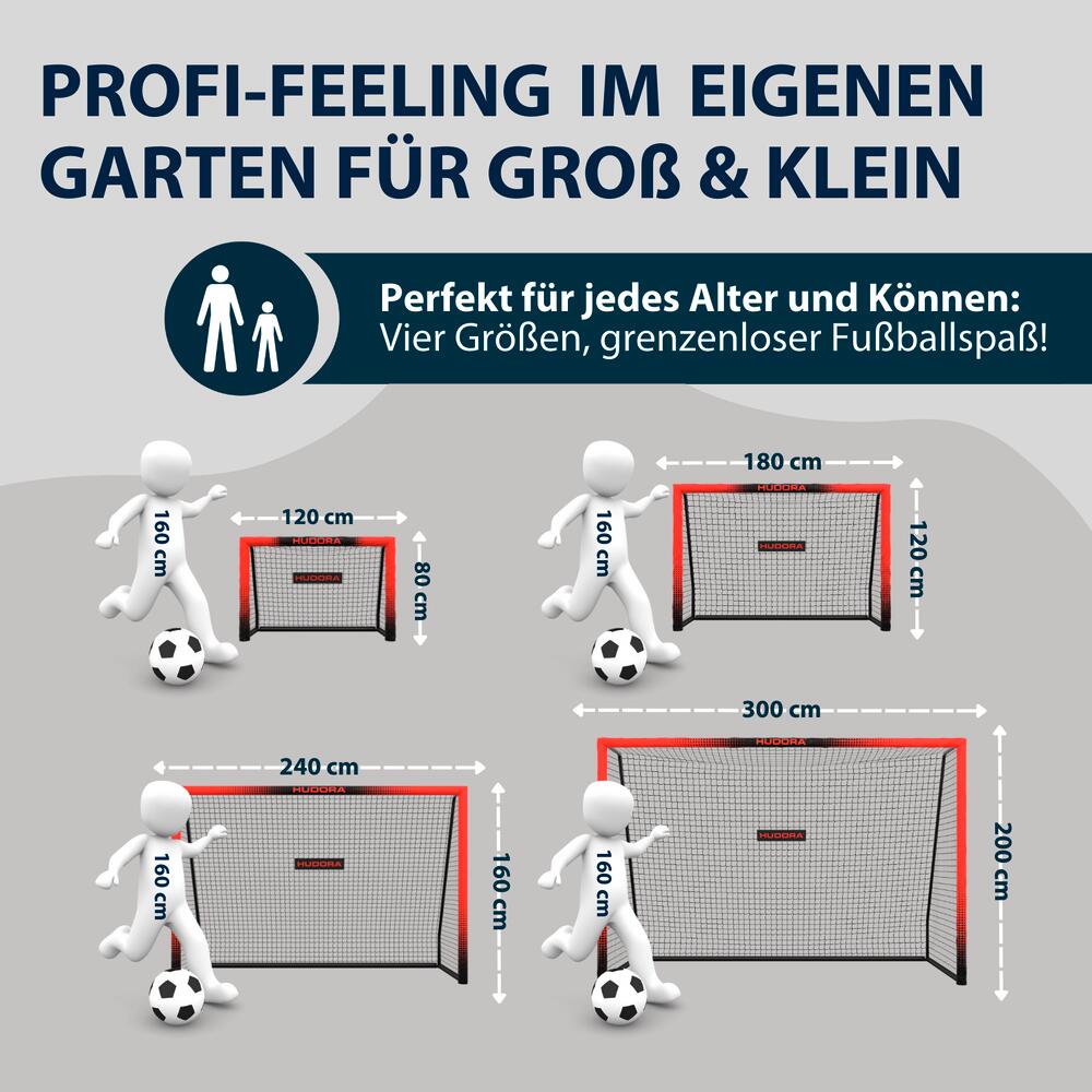 HUDORA Voetbaldoel Pro Tect 240 - Rood 240x160x85cm 3/7