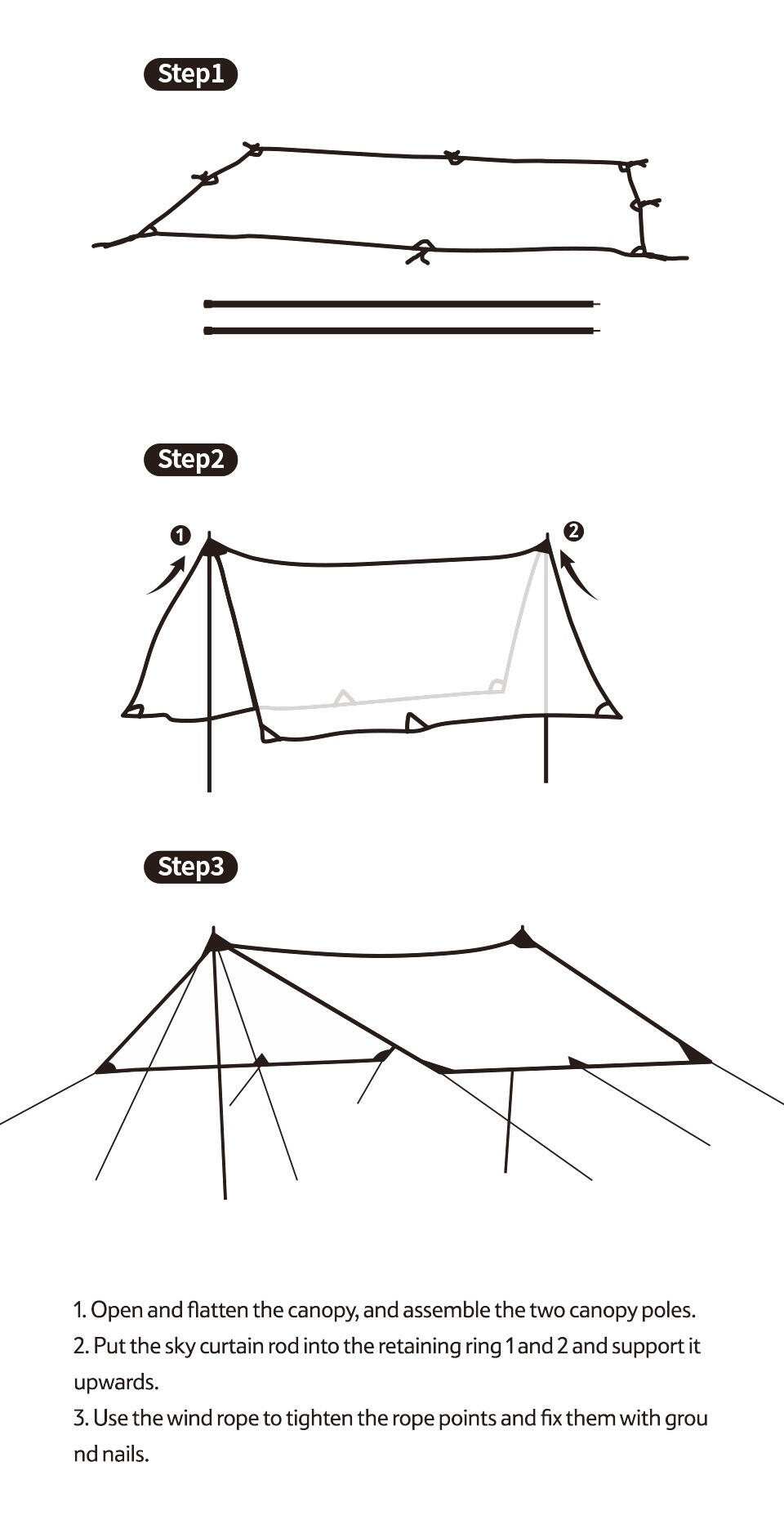Naturehike tent UPF50+; double sided 6/7