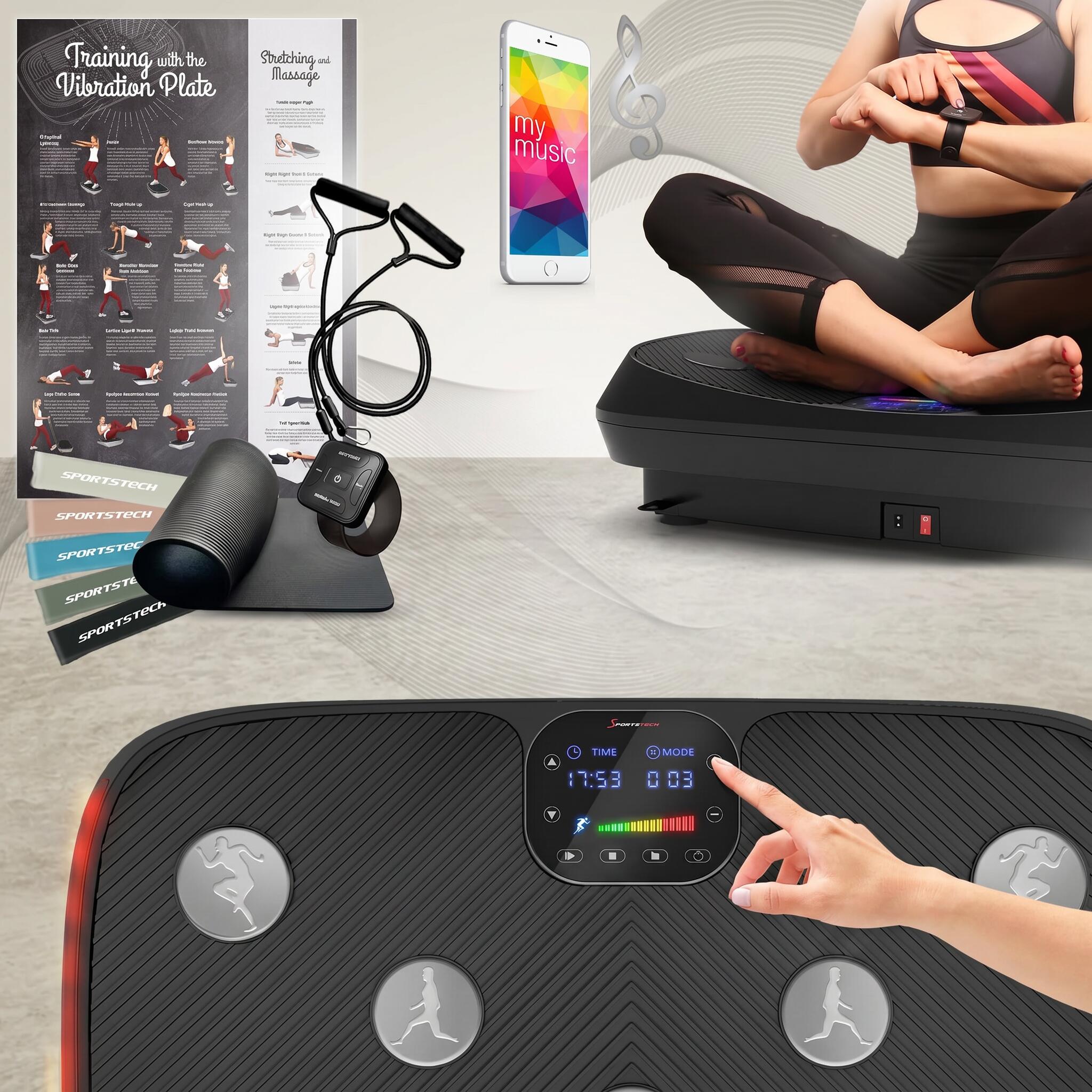 Plataforma vibratoria Sportstech VP400 4D | 60 niveles de intensidad 3/7