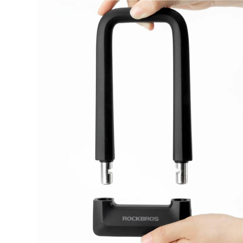 Zabezpieczenie rowerowe, zapięcie rowerowe na klucz, U-LOCK ROCKBROS szary 3/7
