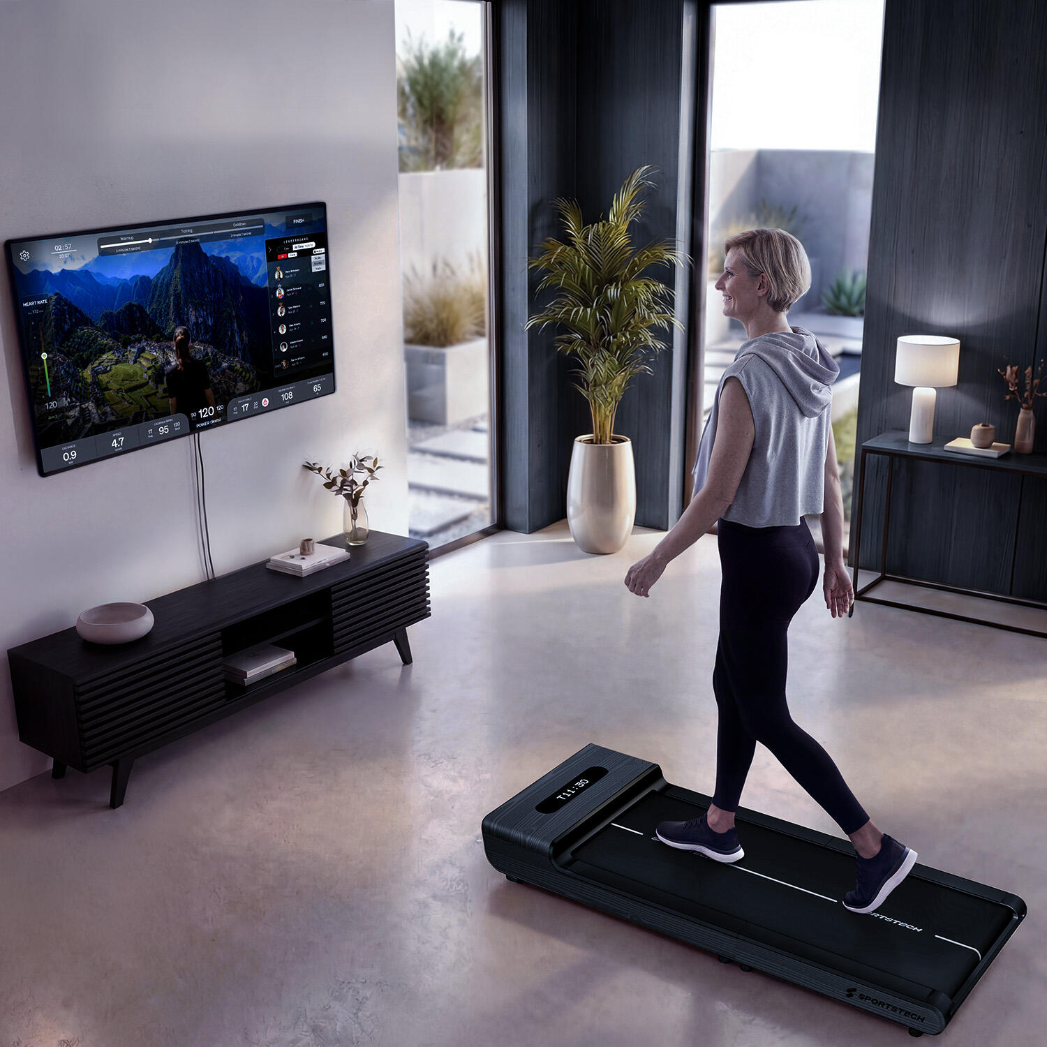 WoodPad Pro_GWD tapis de marche pliable bois, jusqu’à 8 km/h, 120 kg 3/9