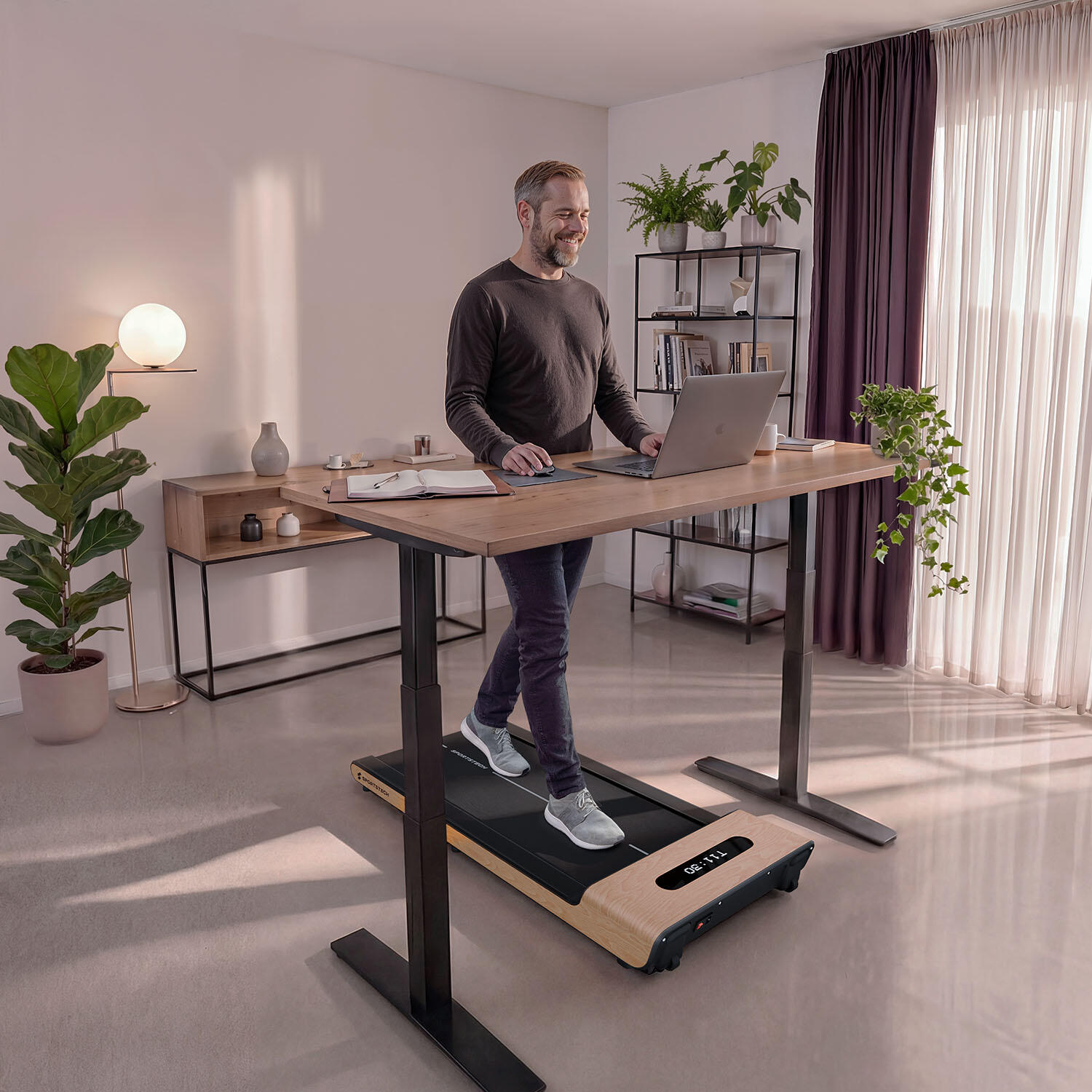 WoodPad Pro_LWD tapis de marche pliable bois, jusqu’à 8 km/h, 120 kg 2/9
