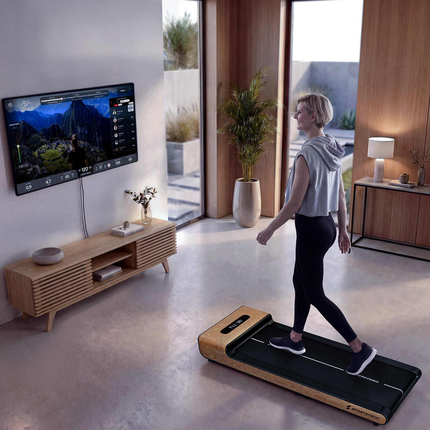 WoodPad Pro_LWD tapis de marche pliable bois, jusqu’à 8 km/h, 120 kg 7/9