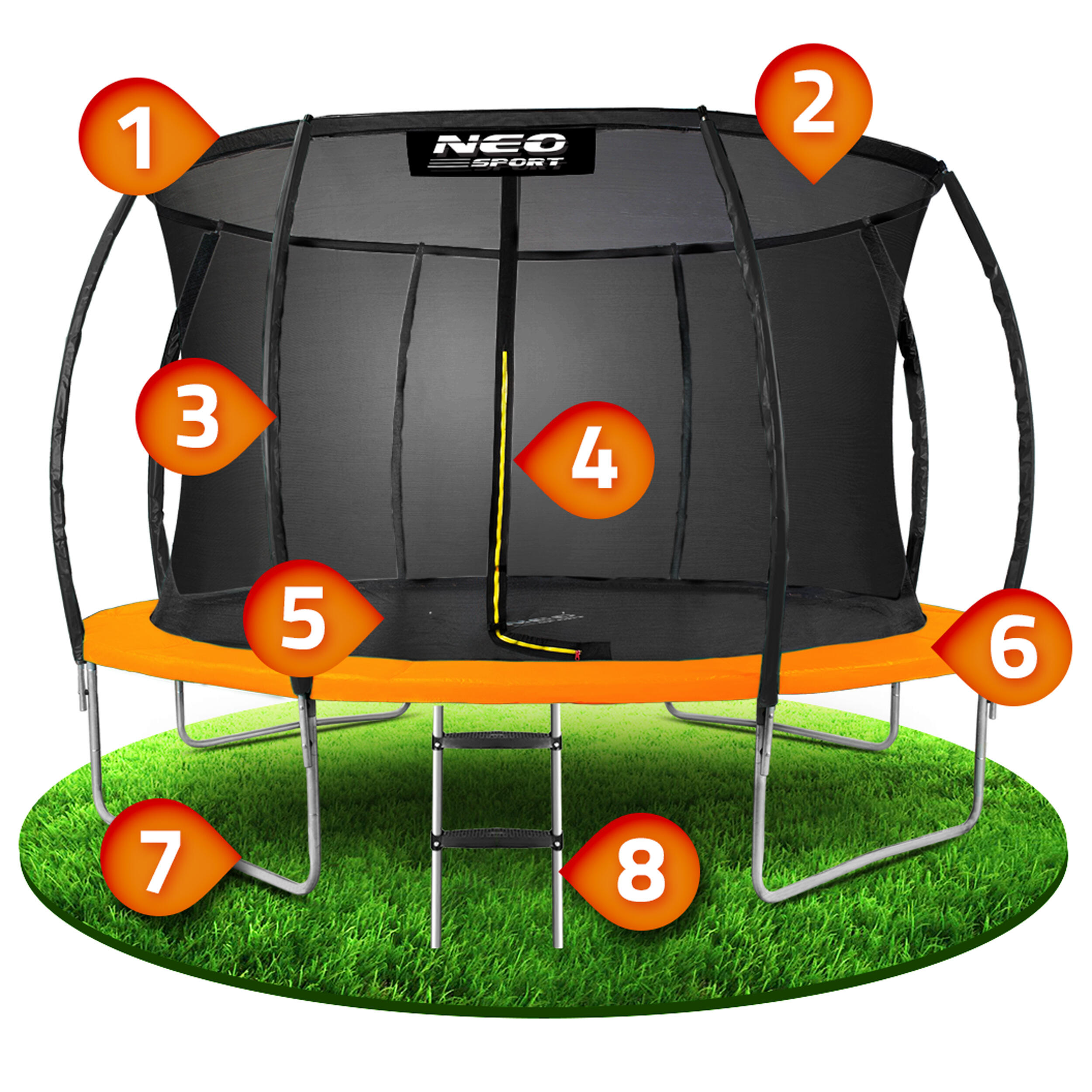 Camas elásticas y trampolines gimnasia niño Neo-Sport Ns-12c201 naranja 4/7