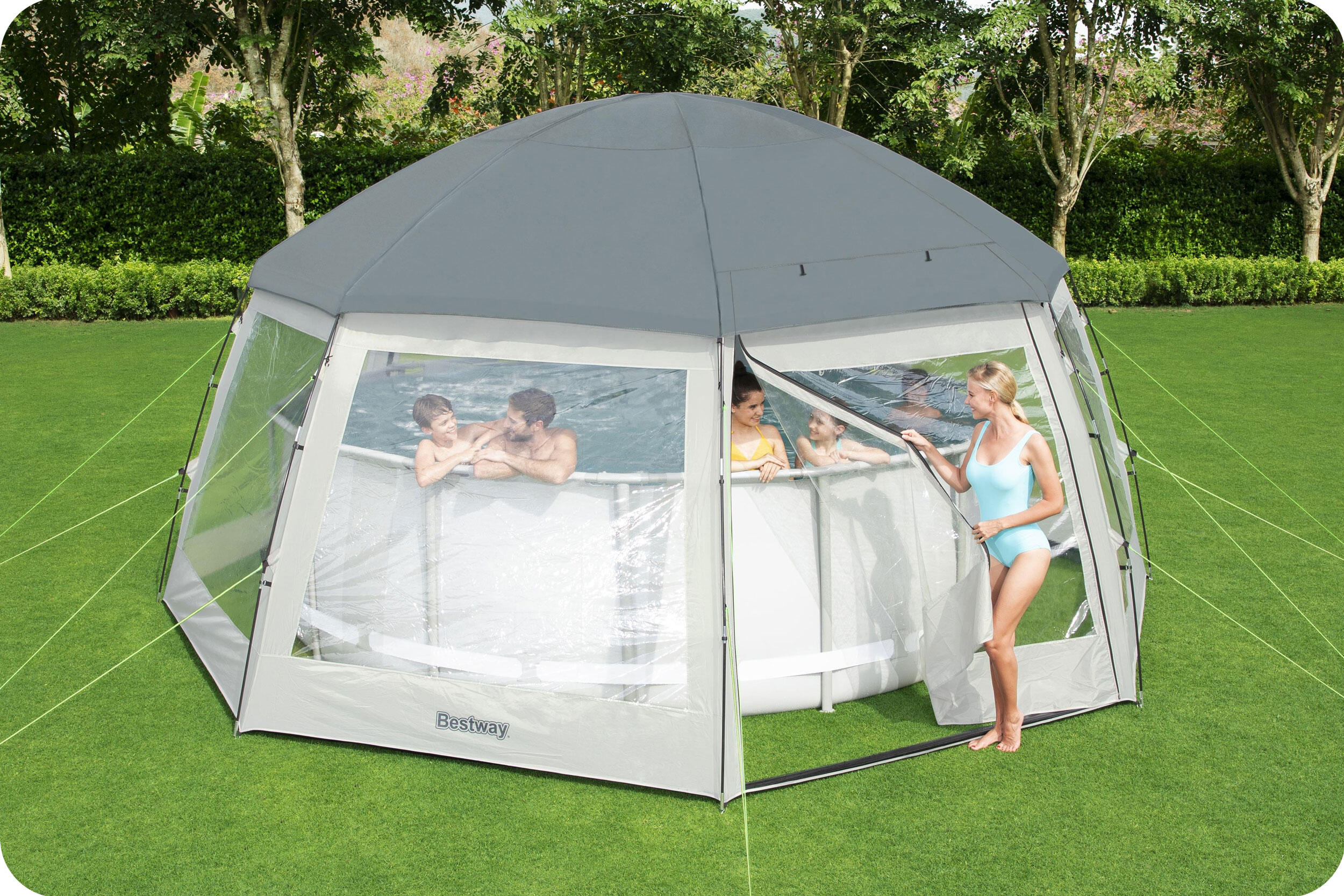 Cúpula de piscina 600x600x295 cm Bestway 5/7