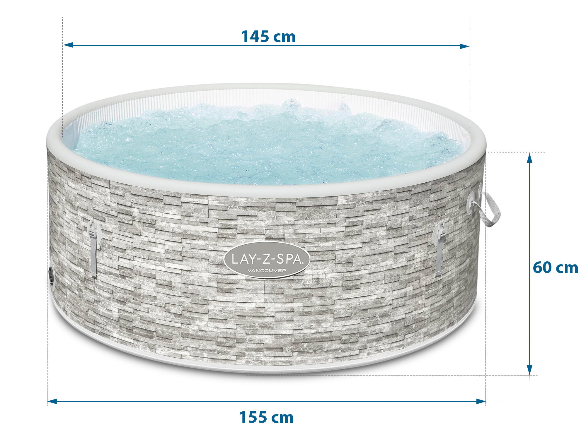 Vasca idromassaggio nuoto Lay-Z-Spa Vancouver, Grigio 5/7