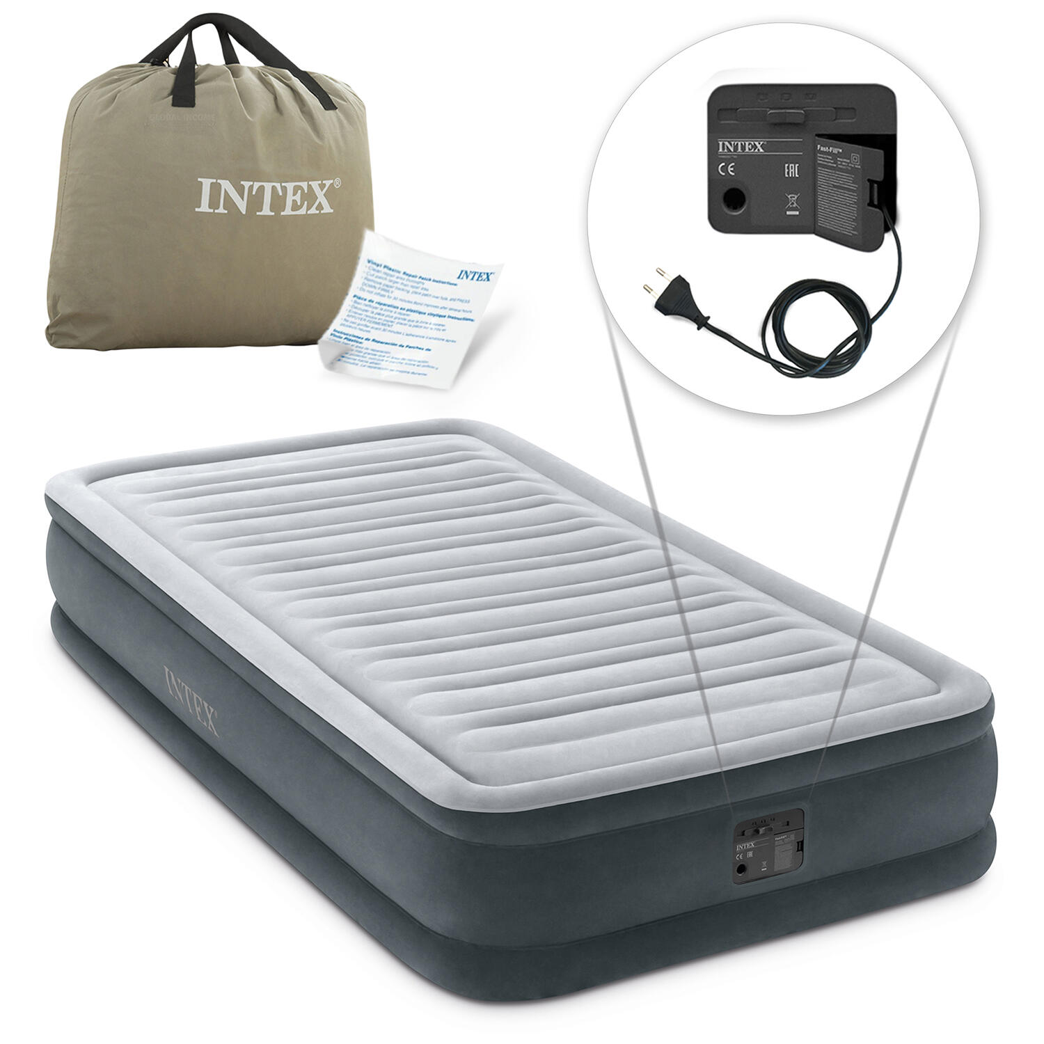 INTEX Nafukovací postel TWIN 67766 99x191x33 cm