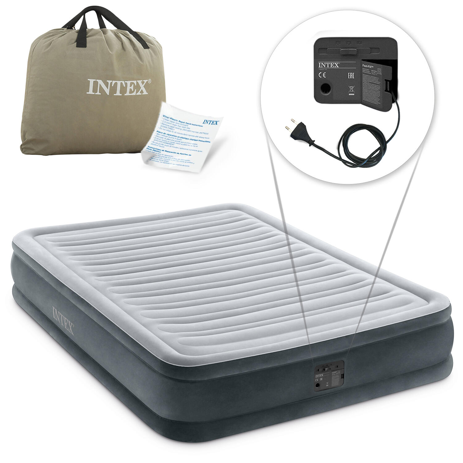 INTEX Nafukovací postel plush Full 137 x 191 x 33 cm