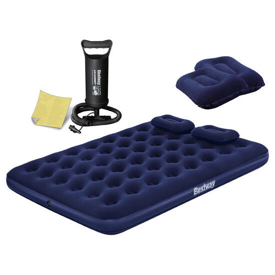 Matelas gonflable randonnée - Dwuosobowy z pompką bleu