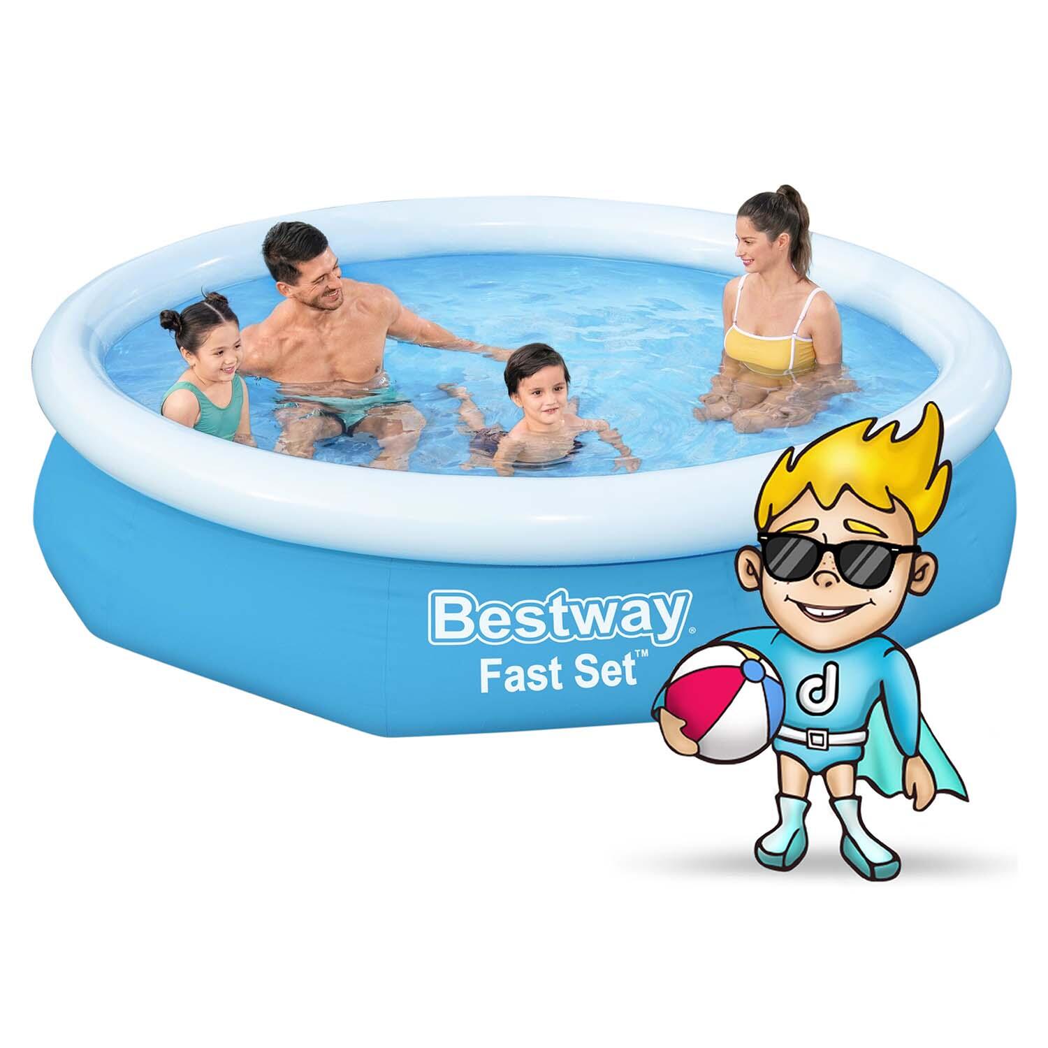 Bestway Piscine gonflable ronde Bestway Fast Set 305 x 66 cm bleu 2/7