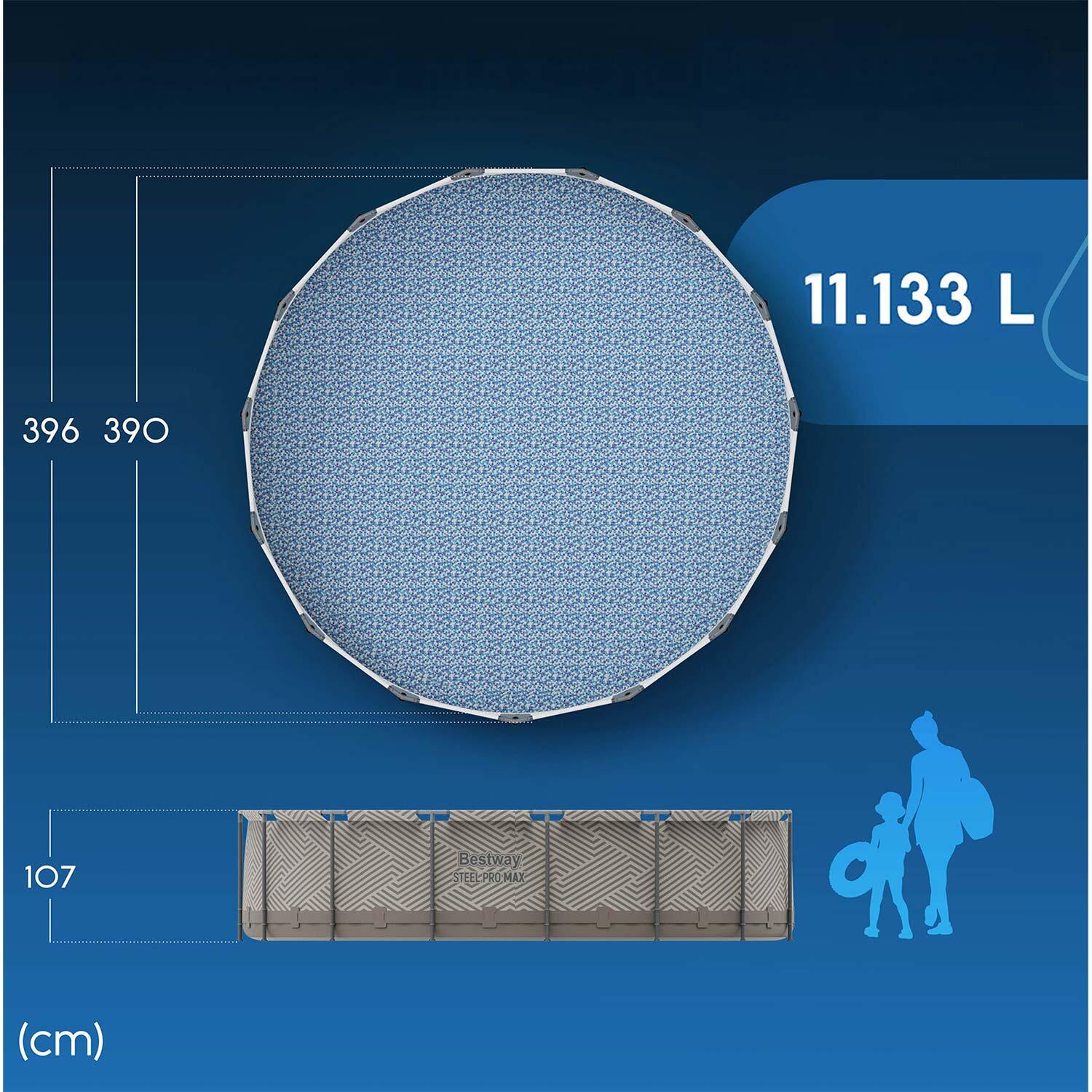 Basen stelażowy ogrodowy Bestway z daszkiem 396x107 cm zestaw 12w1 7/7