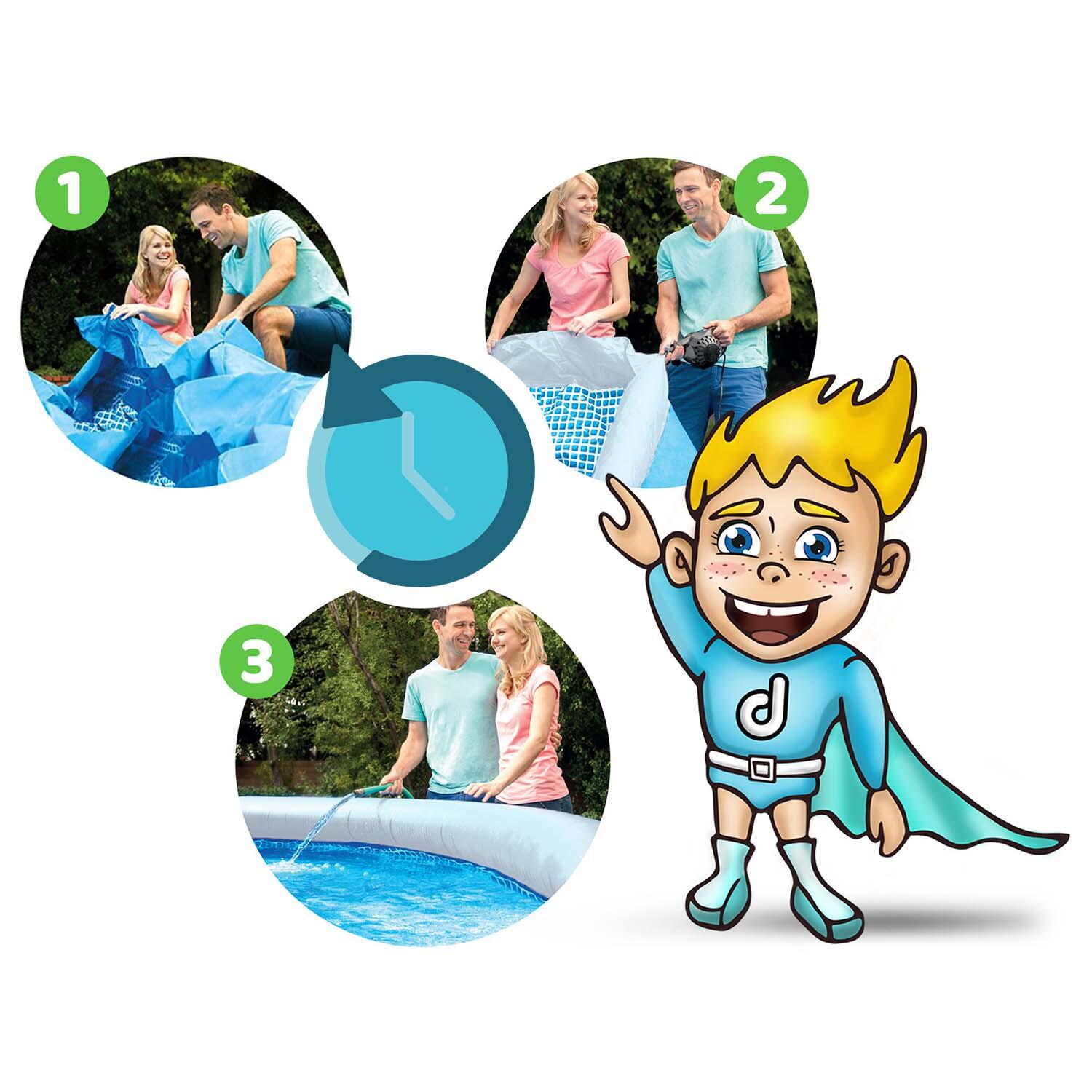 Bestway Piscine gonflable ronde Bestway Fast Set 366 x 76 cm Effet Rotin 5/7