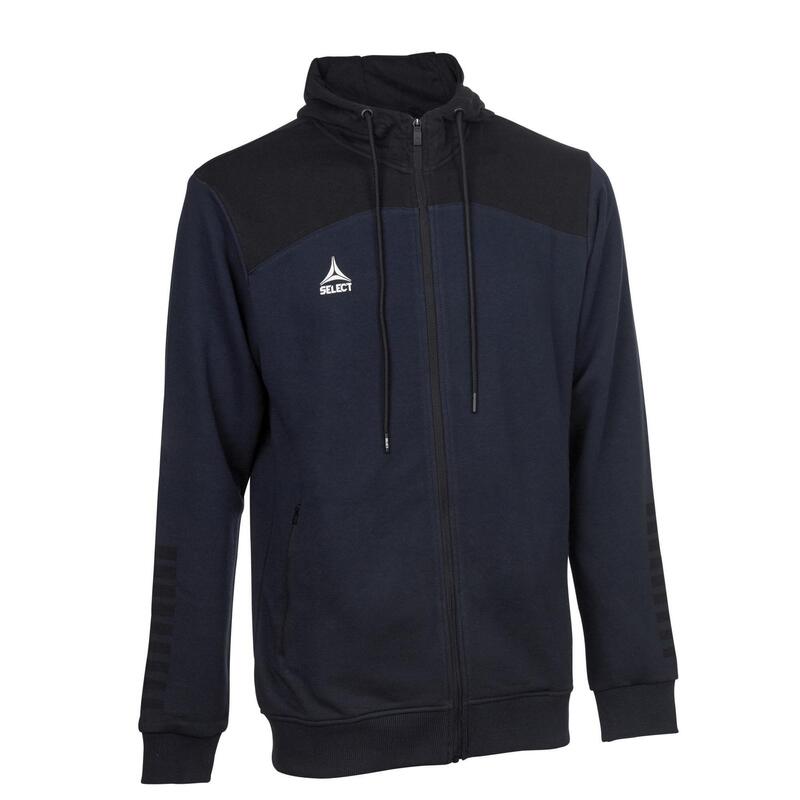 Bluza męska Select Oxford Zip Hoodie bawełniana rozpinana z kapturem granatowa