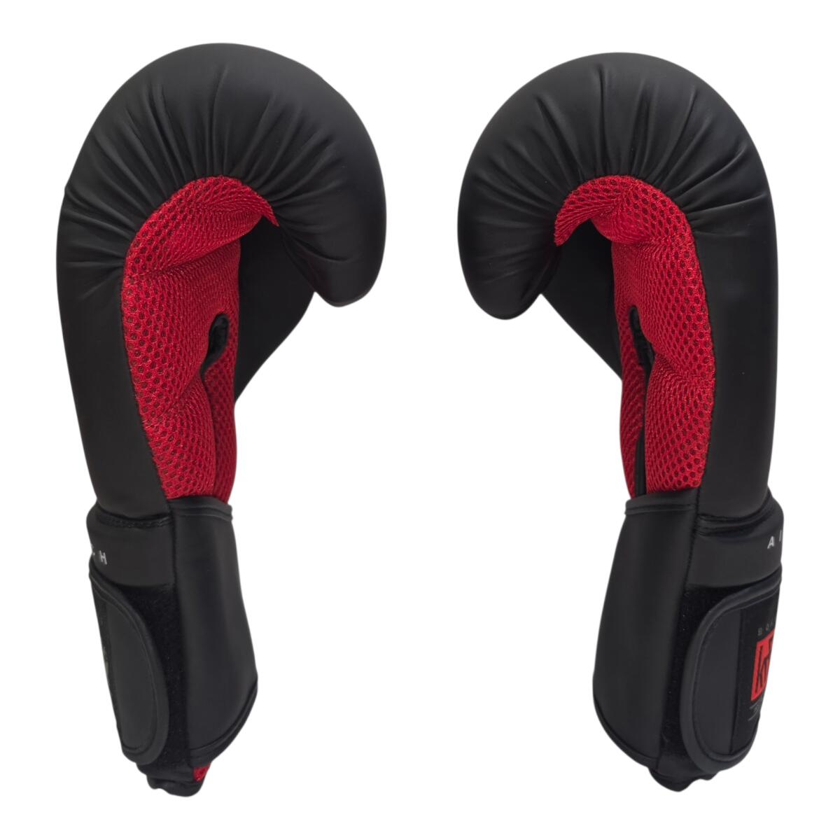 FEEL the ENEMY AIRTECH guantes de boxeo 12OZ negro-rojo-gris 3/6