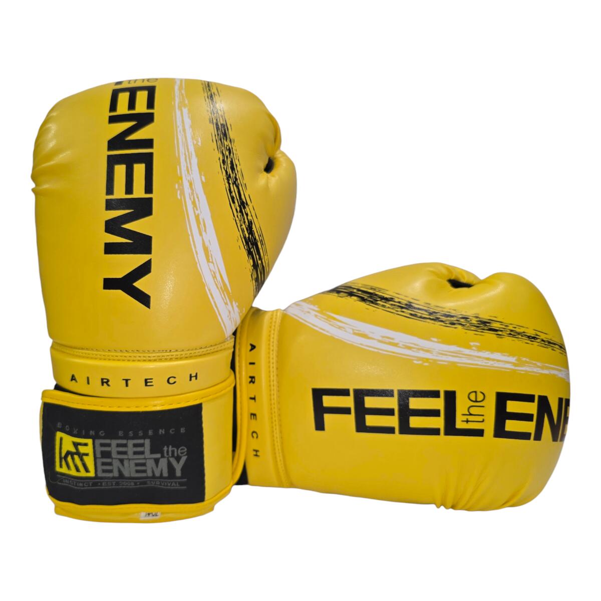 GUANTES AIRTECH FEEL the ENEMY 10OZ amarillo-blanco-negro 4/6
