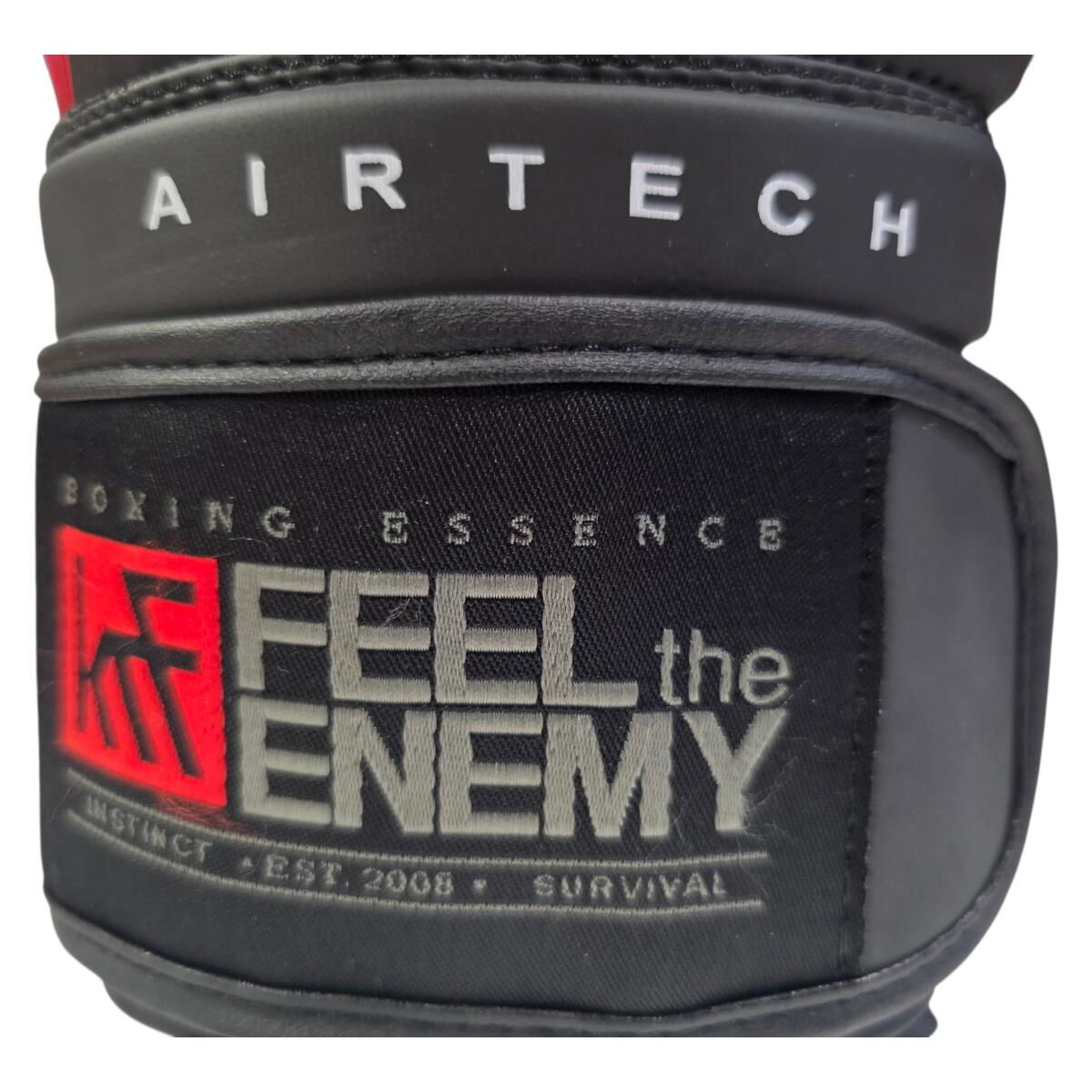 FEEL the ENEMY AIRTECH guantes de boxeo 12OZ negro-rojo-gris 5/6