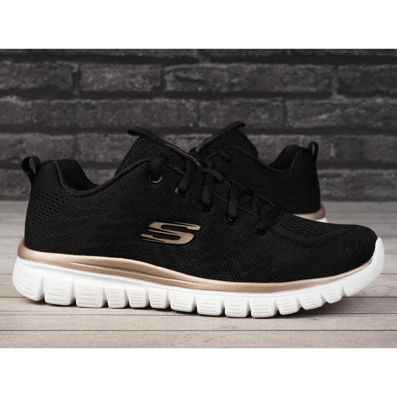 Pantofi sport Skechers Graceful-Get Connected, negru-auriu 37