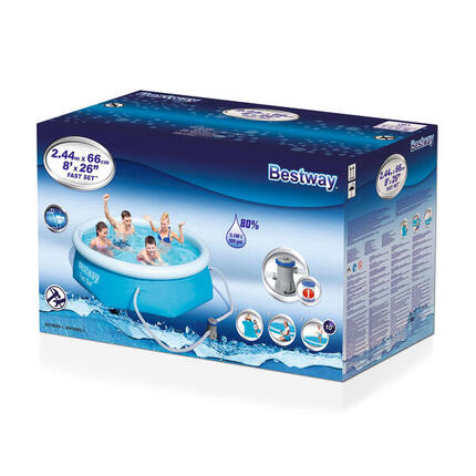 Ø 244 x 66 cm Bestway Fast Set Pool, inklusive Pumpe