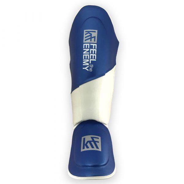 ESPINILLERA PROTECTORA CON PIE FEEL the ENEMY AZUL-BLANCO S 3/4
