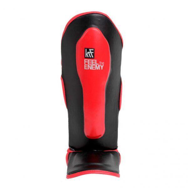 Espinillera protectora con pie FEEL the ENEMY negro-rojo L 2/3