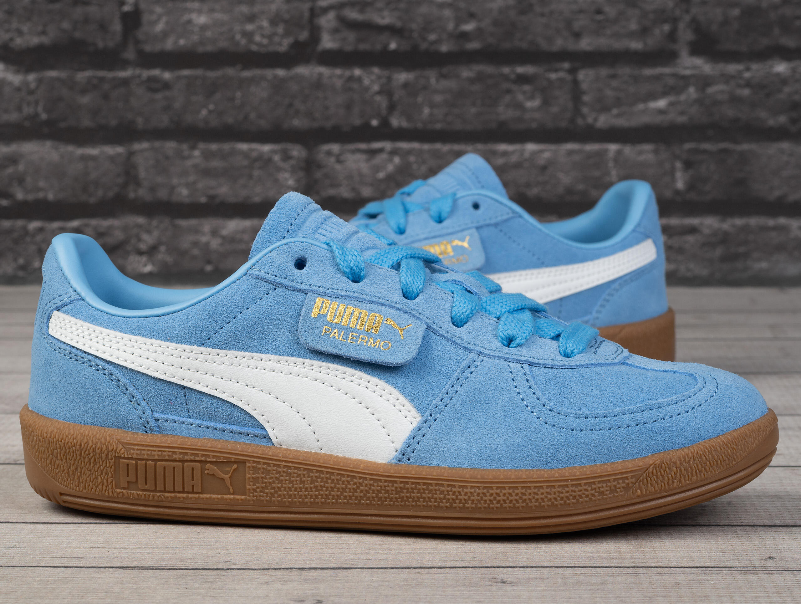 Baskets Puma Modèle Palermo Jr Couleur Bleu 2/7