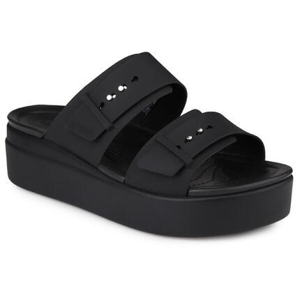 Klapki damskie sportowe na platformie Crocs BROOKLYN BUCKLE LOW
