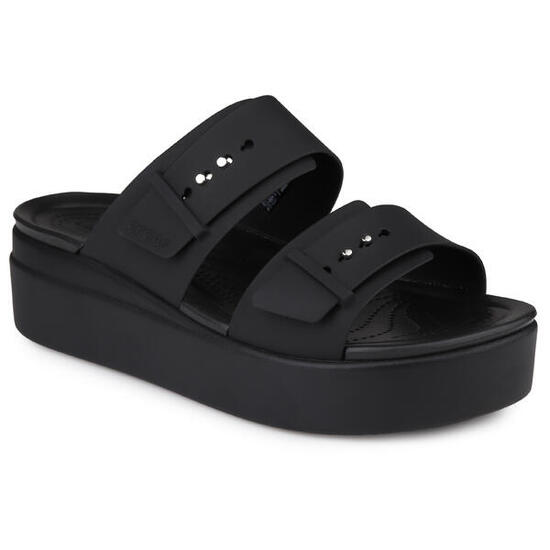 Klapki damskie sportowe na platformie Crocs BROOKLYN BUCKLE LOW