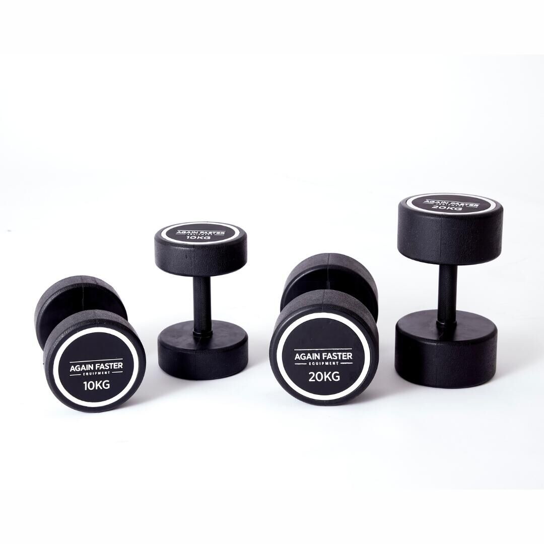 AGAIN FASTER Again Faster® Rubber Coated Round Dumbbell - 17.5kg (Pair)