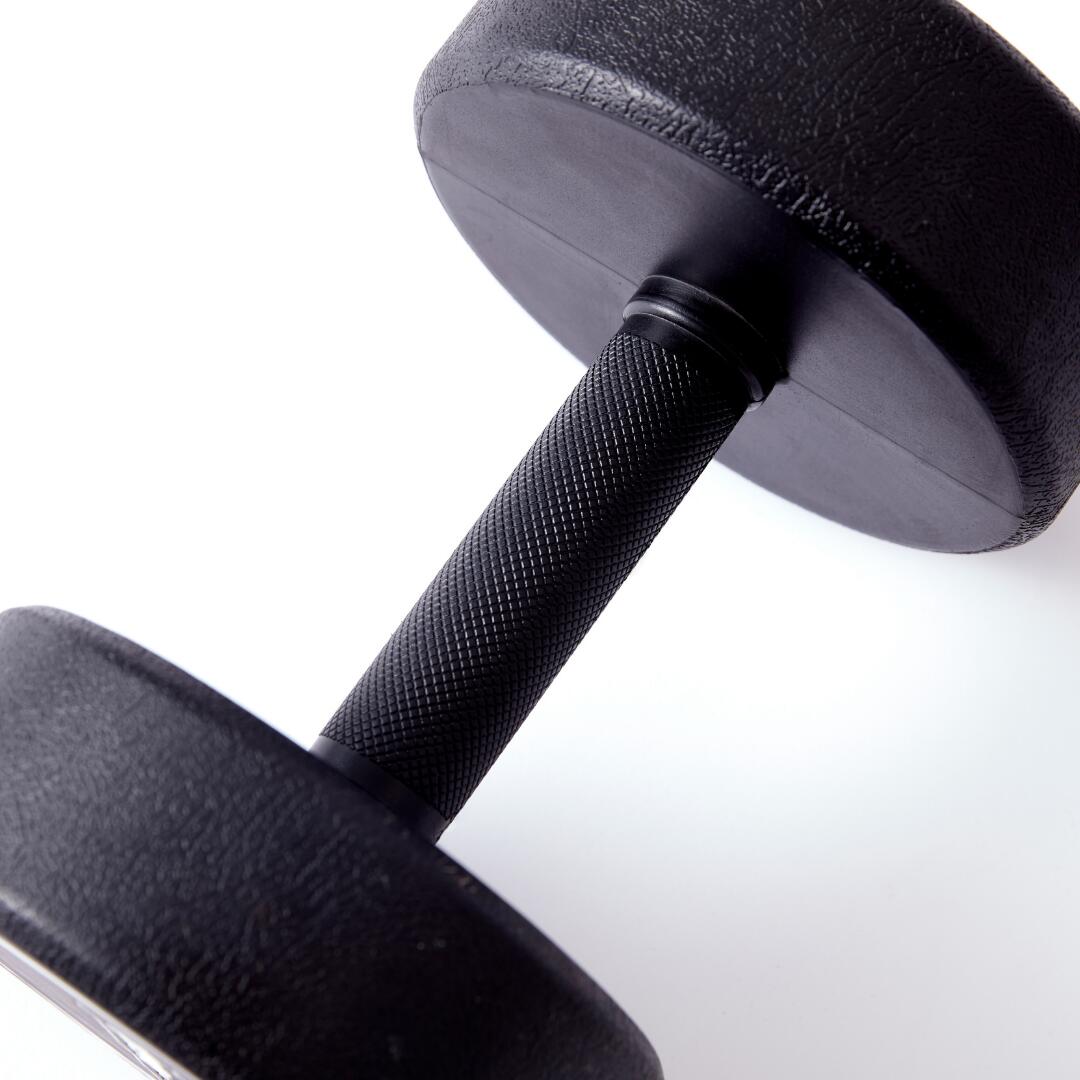 Again Faster® Rubber Coated Round Dumbbell - 5kg (Pair) 2/4