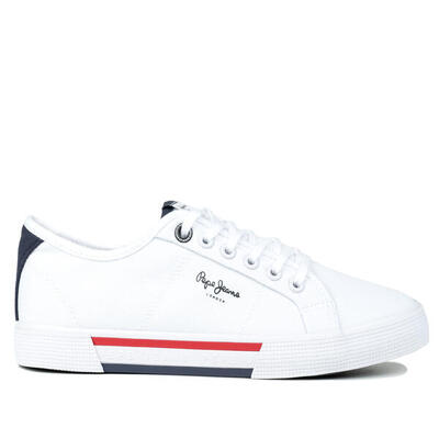 Sneakers pepe jeans brady men basic, wit, mannen