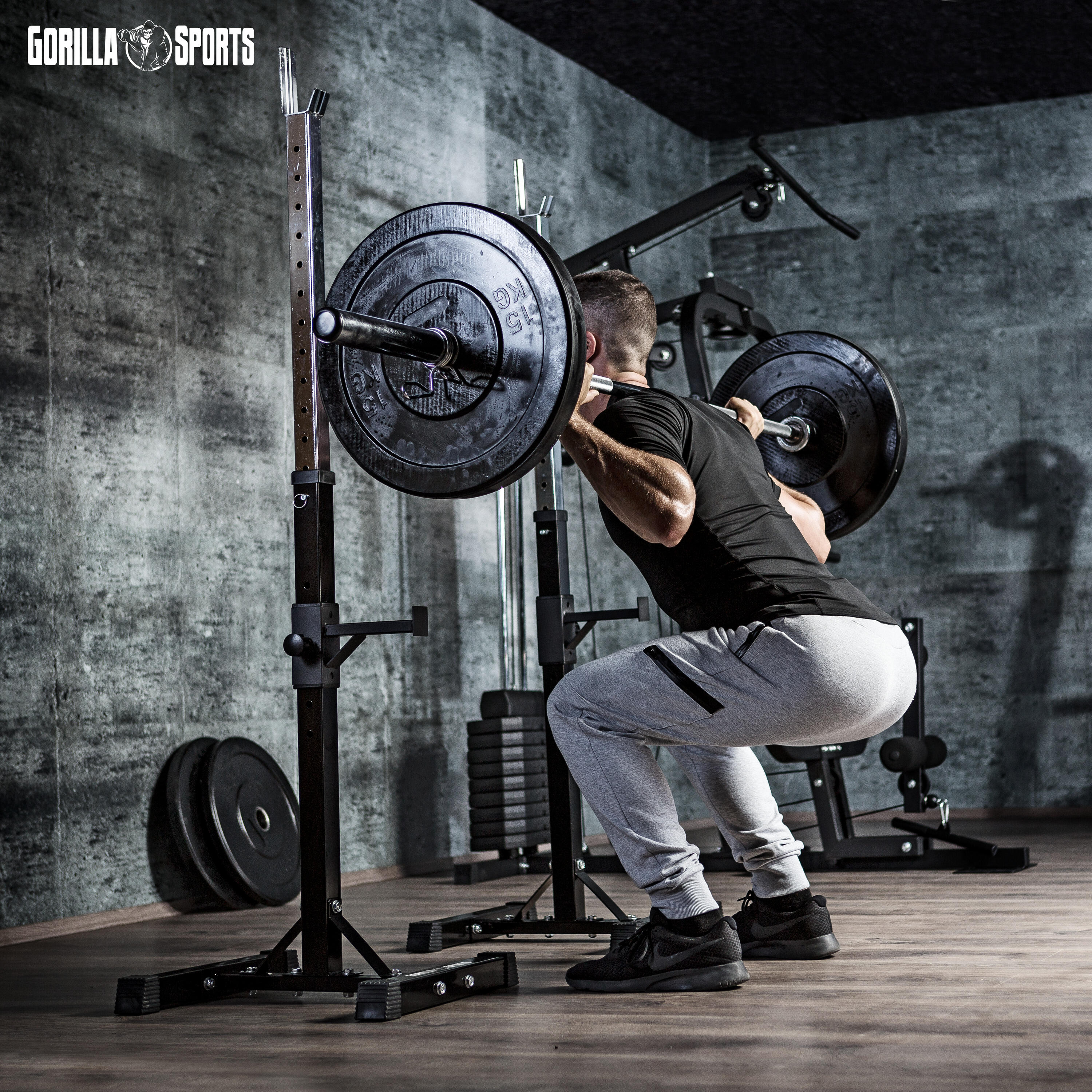 Gorilla Sports Haltersteunen - Squat Rack - Verstelbaar 3/7