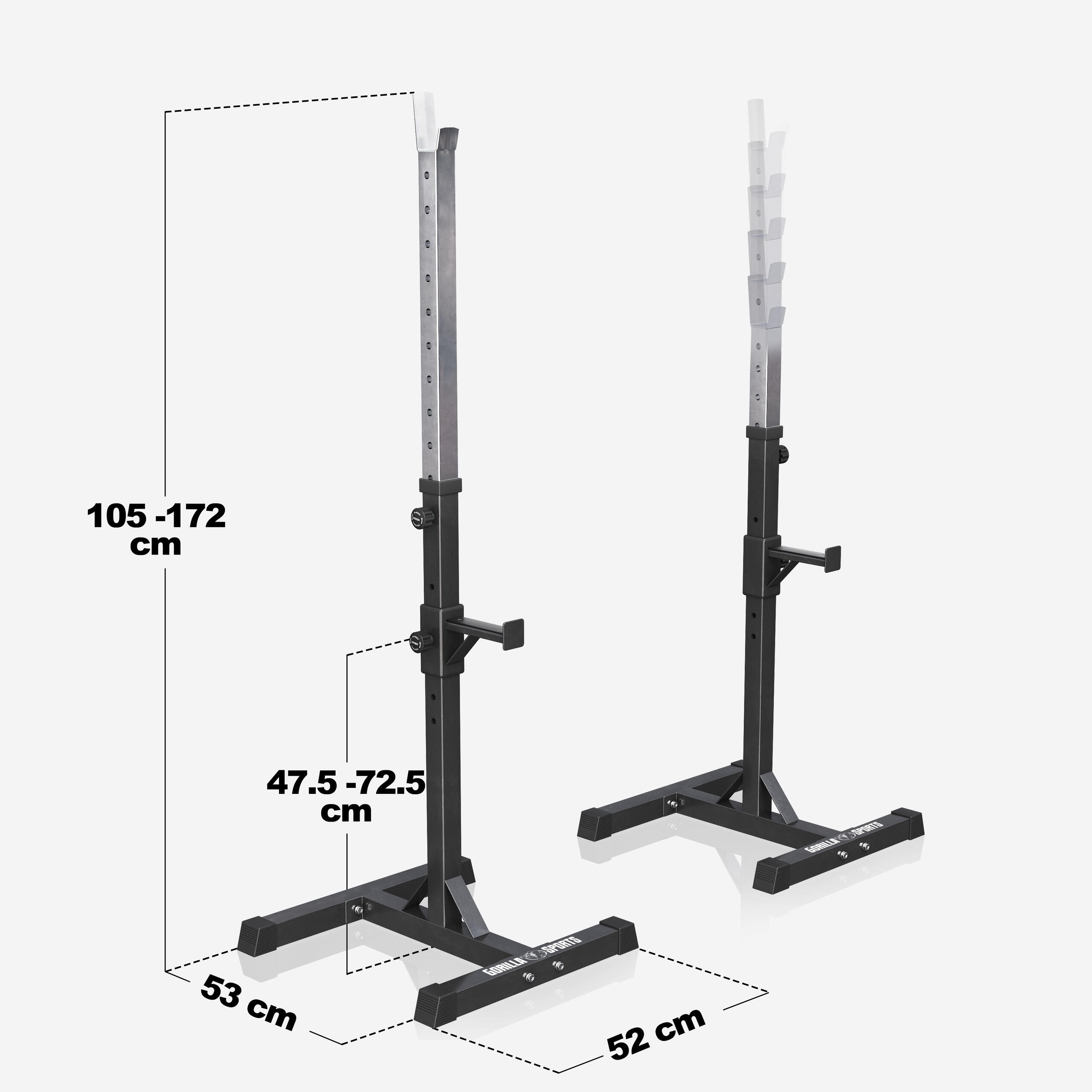 Gorilla Sports Haltersteunen - Squat Rack - Verstelbaar 2/7