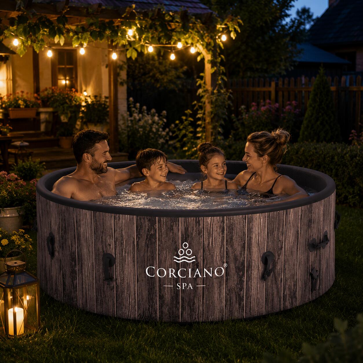 Dmuchane SPA Ogrodowe Hydromasaż Corciano 4-osobowe Okrągłe 180 cm Basen 7/7