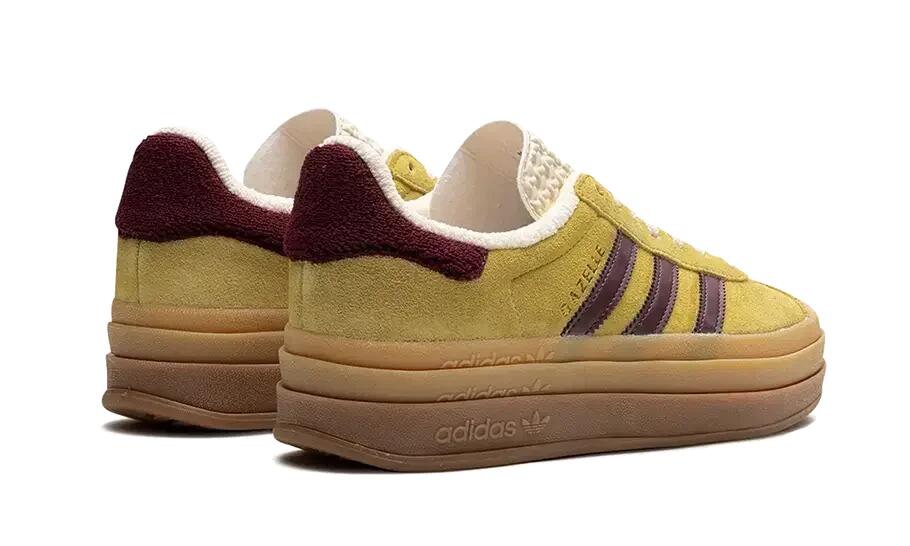 adidas Gazelle Bold Almost Yellow Maroon (W) 3/4