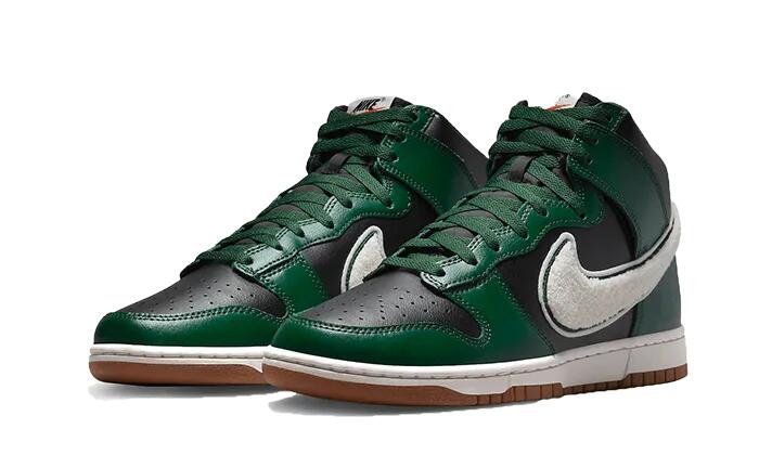 Dunk High Chenille Swoosh Black Green - Taille : 42 EU 2/3