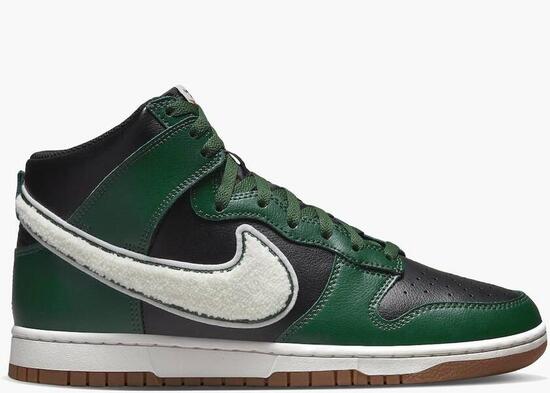Dunk High Chenille Swoosh Black Green - Taille : 42.5 EU
