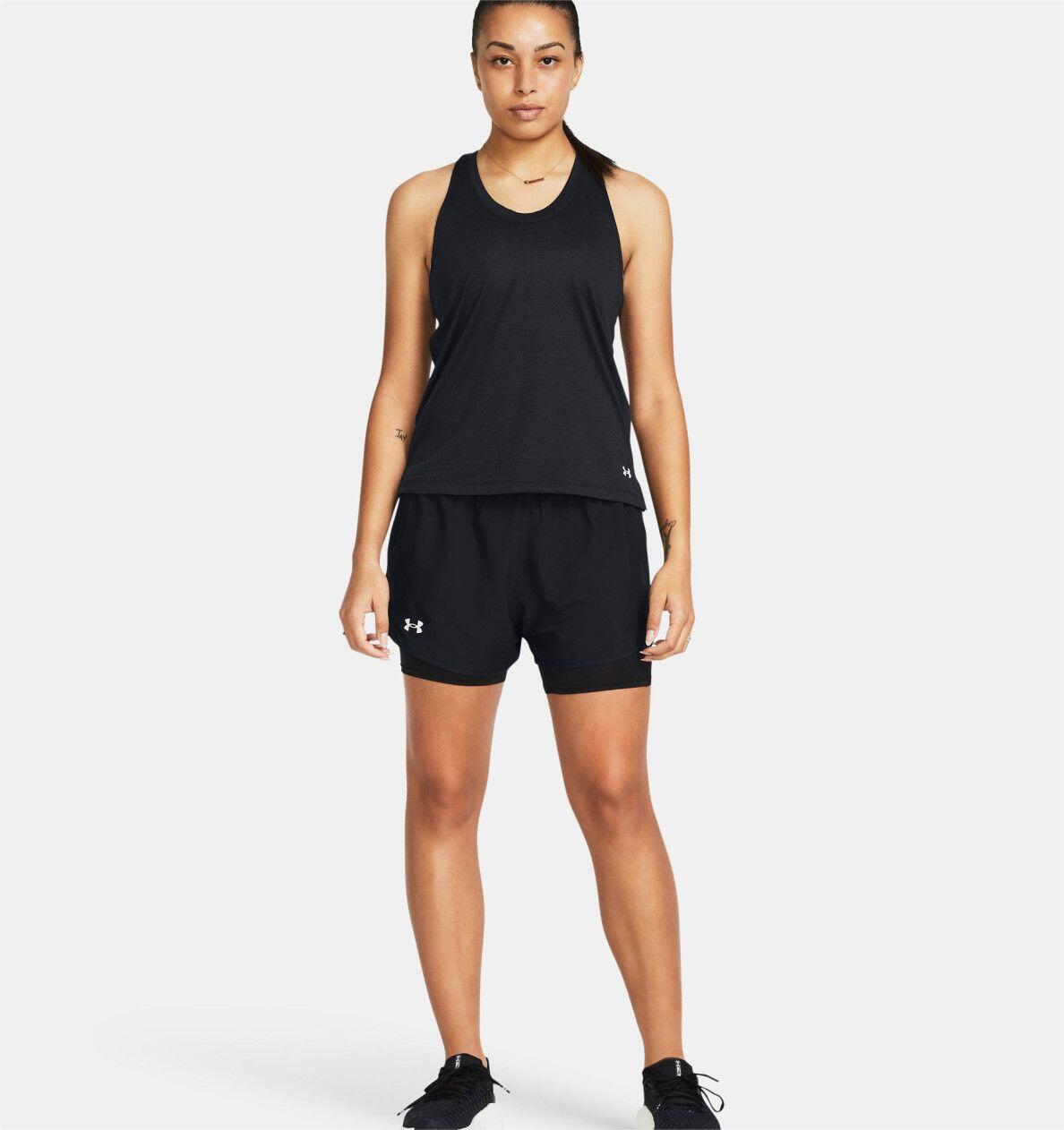 Under Armour Fly By Schwarz Damen 2-in-1 Shorts 3/6