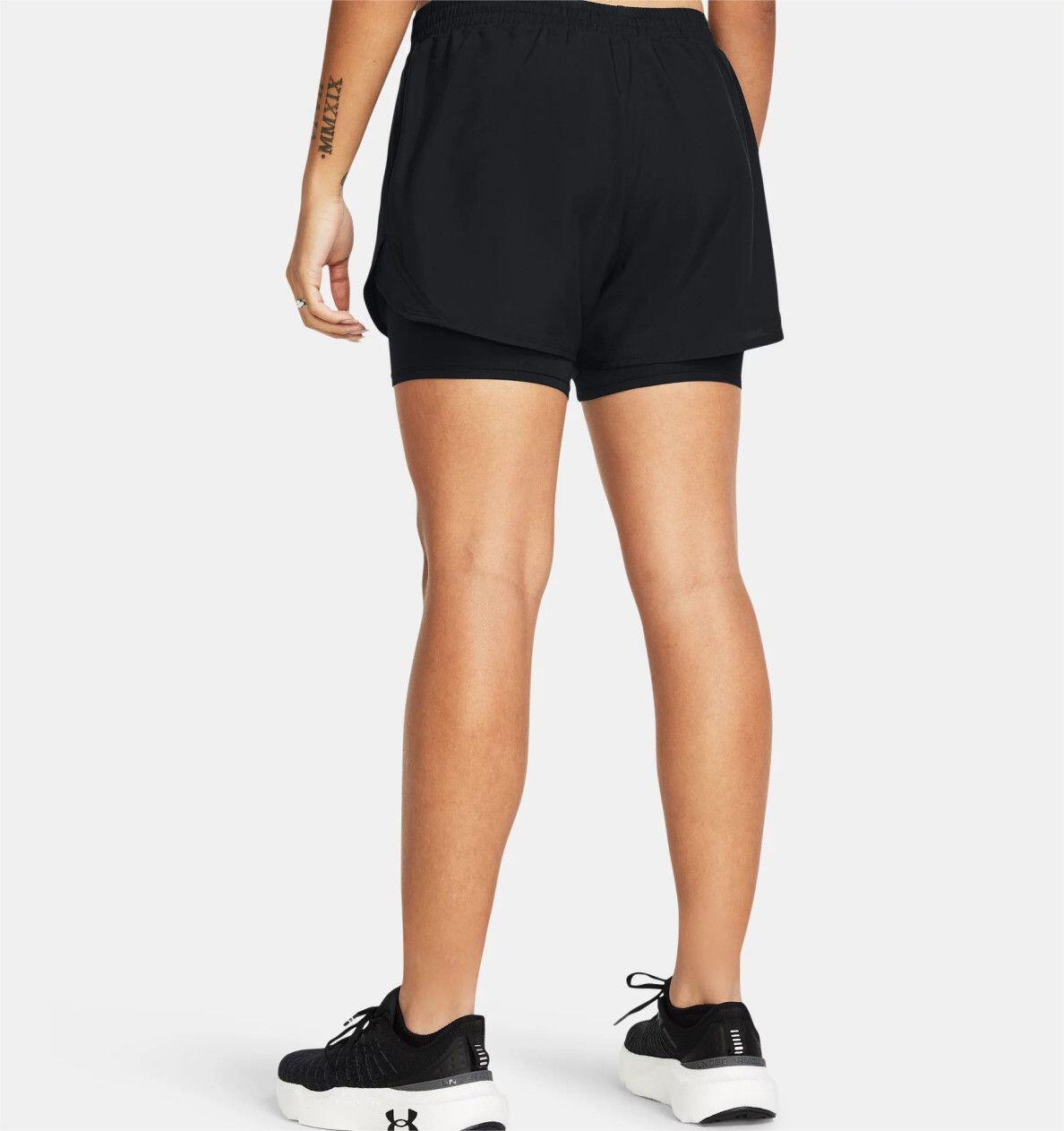 Under Armour Fly By Schwarz Damen 2-in-1 Shorts 2/6
