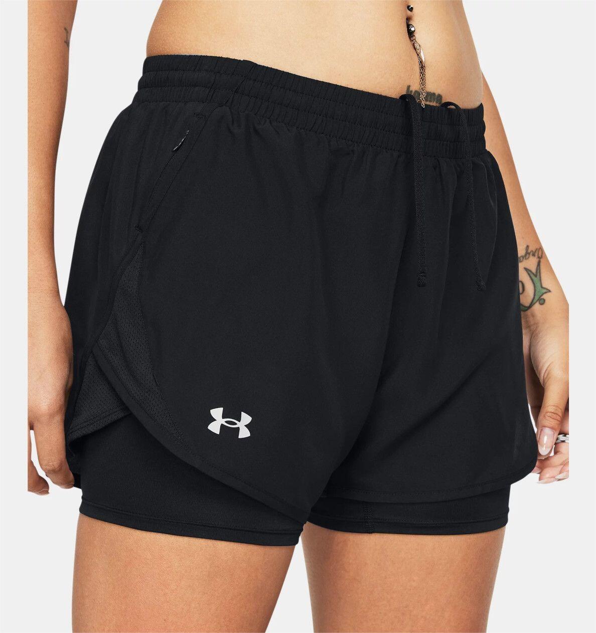 Under Armour Fly By Schwarz Damen 2-in-1 Shorts 4/6