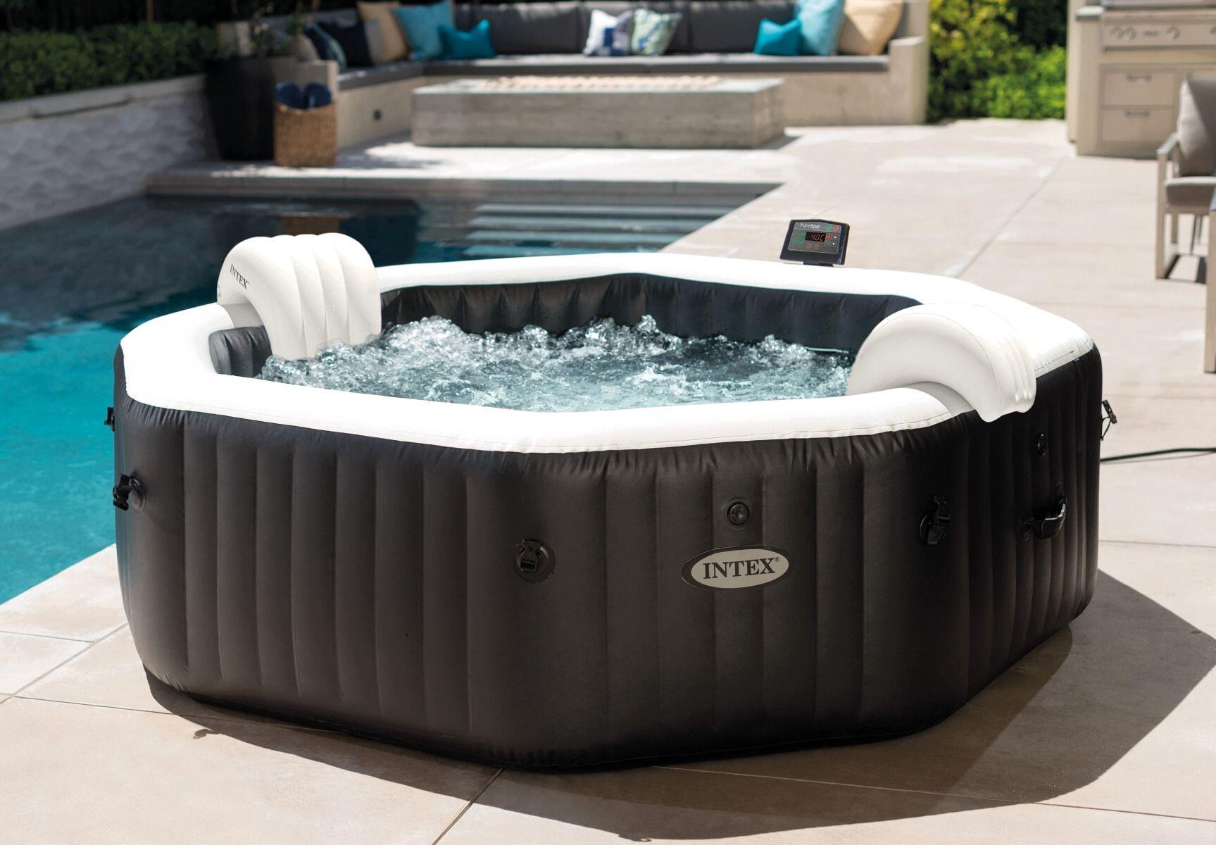 Intex PREMIUM PureSpa Jet & Bulles Deluxe Carbone Wifi + Aquatural Set d'Entreti 4/5