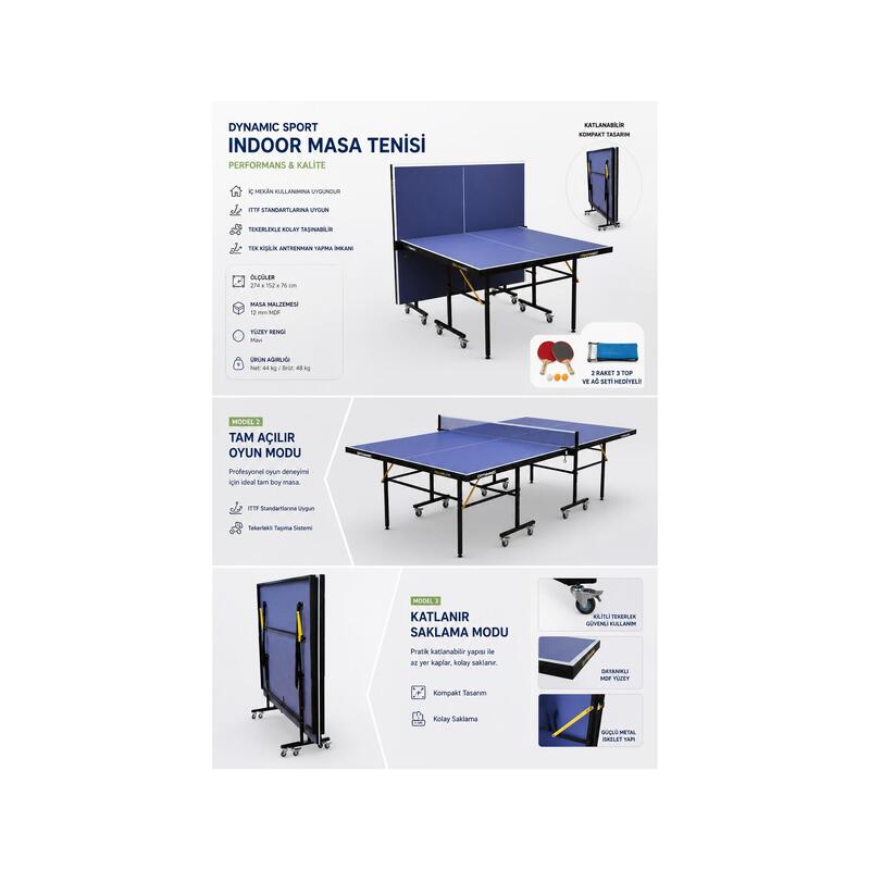 DYNAMIC DELUX LITE INDOOR MASA TENİSİ MASASI