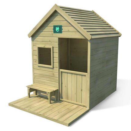 Cabane en bois traité avec terrasse et banc HEIDI