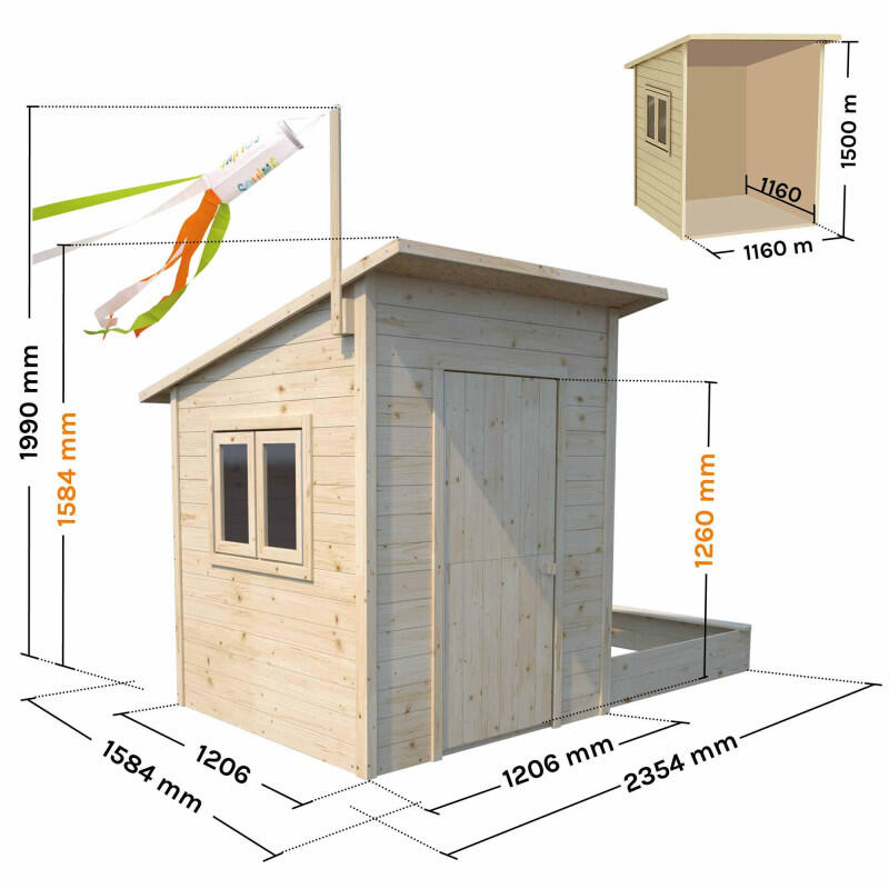 Cabane en bois avec bac à sable intégré PALM SPRINGS 5/5