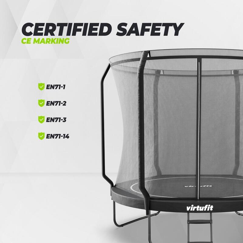 TRAMBULINA COPII VIRTUFIT PREMIUM CU PLASA DE SIGURANTA SI SCARA 251 CM